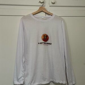 “A Better World Running’ Lightweight Long Sleeve Running Tee Sz M Medium Runner